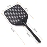 Perforált pizza vetőlapát méretei 30 × 40 cm-es lapátfejjel